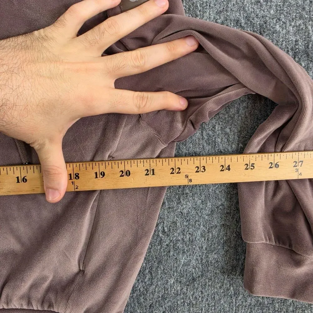 Alo Yoga Hoodie Women XS Velour Glimmer Full Zip Brown Yoga Gym Athleisure Chic